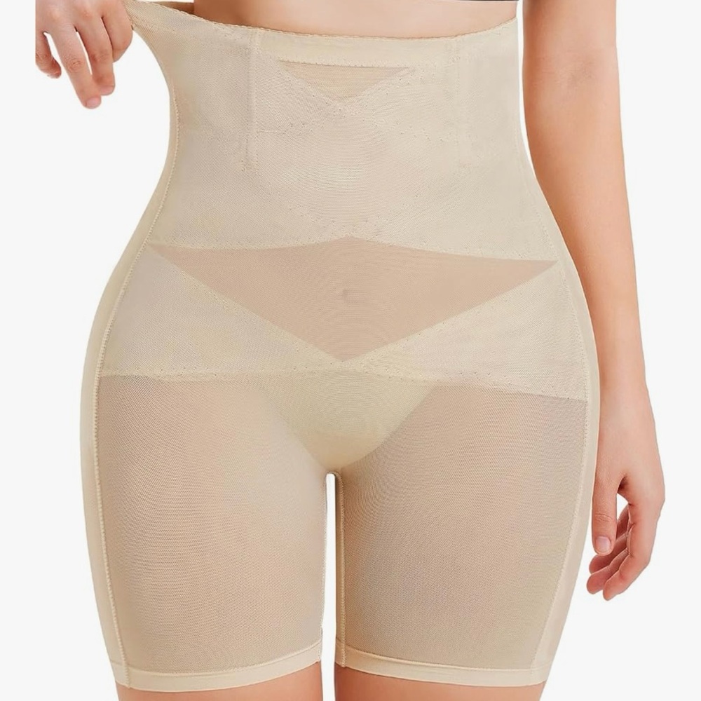 High-Waisted Shapewear Shorts - Nude